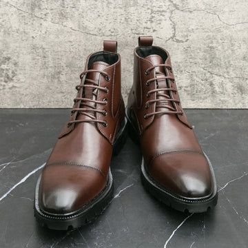 Xajzpa Men's short boots winter fashion new comfortable Amazon tight lace shoes old-fashioned business men's casual fashion shoes